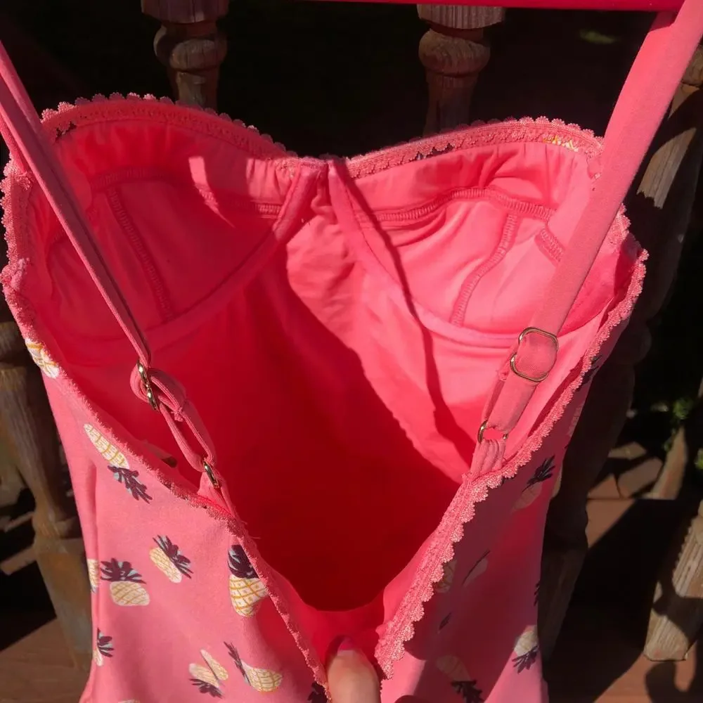 Kate Spade Pineapple Peach Coral Pink One Piece Bathing Suit 🍍 XS - Picture 4 of 9